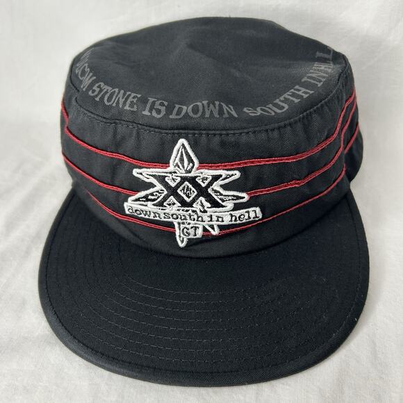 Volcom Grant Taylor Down South In Hell Snapback Hat Black Red Stripe - Picture 1 of 4